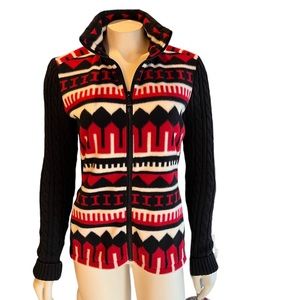 Lauren RL Aztec Southwest Pattern Fleece Zip Jacket Sz Small